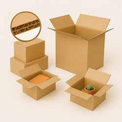 Scatole Cartone Doppia Onda Avana | Len Service Srl