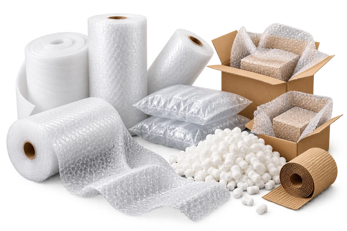 Pluriball, cuscini ad aria e materiali di riempimento protettivi