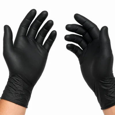 GUANTI MONOUSO IN NITRILE NERO SENZA POLVERE