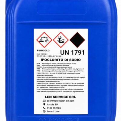 Cloro Liquido Piscina 25 Kg Ipoclorito di Sodio 14/15% - Tanica per Trattamento Acqua Piscine Private e Professionali