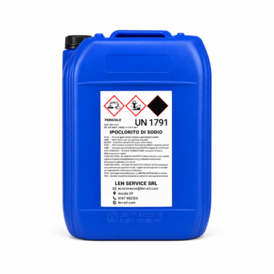Cloro Liquido Piscina 25 kg — Ipoclorito di Sodio 14/15% per Trattamento Acqua — Len Service SRL