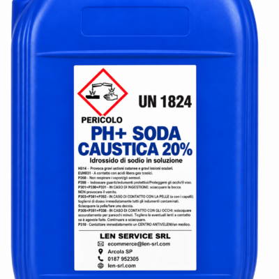 pH + (Più) Liquido Piscina 20% — Soda Caustica Correttore pH