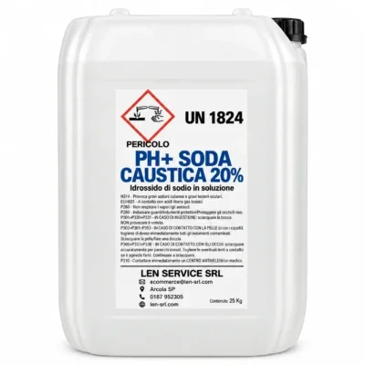 pH Più Liquido 20% per Piscina — Soda Caustica 25 kg